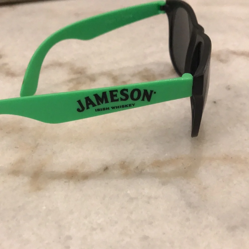 JAMESON Irish Whiskey Merch Black & Neon Green Sunglasses NWT